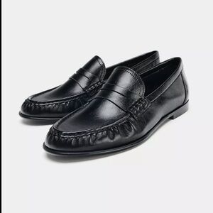 Zara Soft Ruched Loafers Size 39